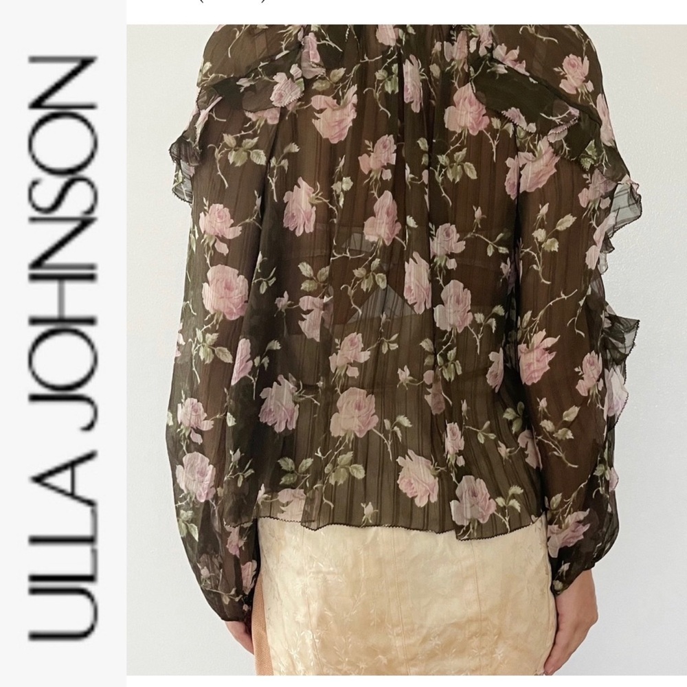 NWT Ulla Johnson Azalea Blouse in dark olive size 0 - Picture 3 of 15